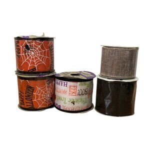 Halloween Crafting Ribbon Lot of 5 Crafters Square Some Wired Floral Garden